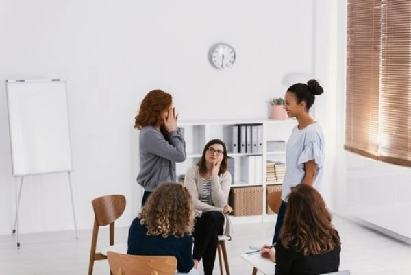 group of women working together