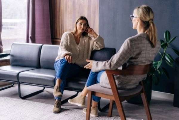 woman going through therapy for anxiety